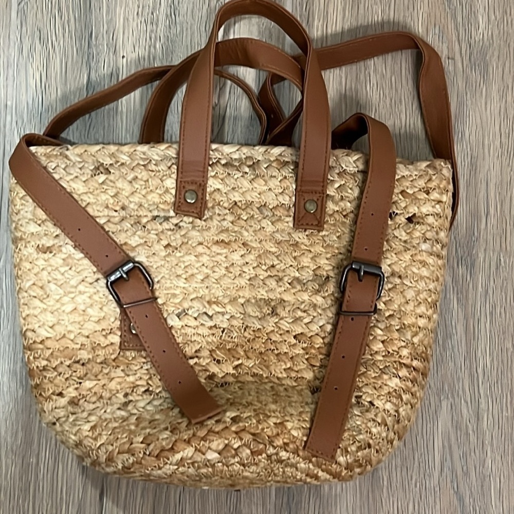 XIX Palms Straw Purse Bag Backpack Insulated Cooler Shorebreak Beach Boho NWOT - Picture 9 of 10